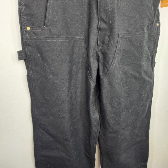Carhartt Men's Duck Bib Unlined Overalls Workwear Black Size 32x32 - Picture 5 of 11